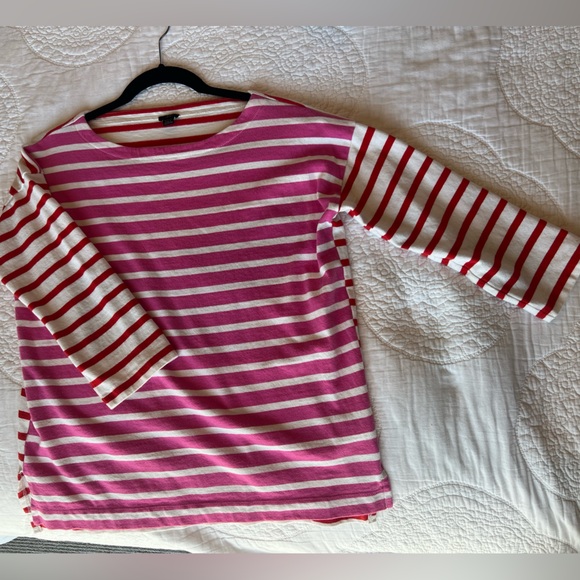 J.Crew pink and red striped top, XXXS - Picture 1 of 4